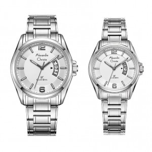 Alexandre Christie AC 8684 Silver White Couple